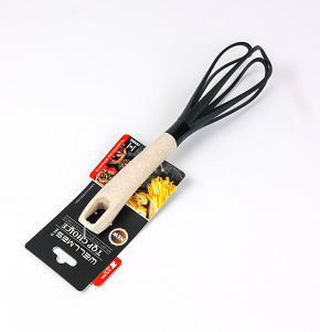 Wellmes Silicone Hand Whisk with Ivory Plastic Handle