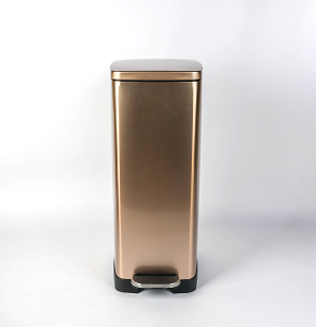 Trash bin 30 liters - rose gold on black - hydraulic open
