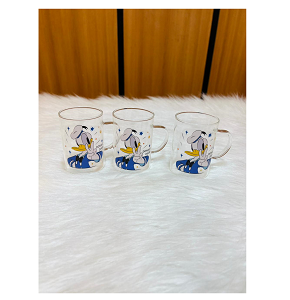 Mug Set Glass 3 Pcs Mickey And Donald Duck MG1605-25