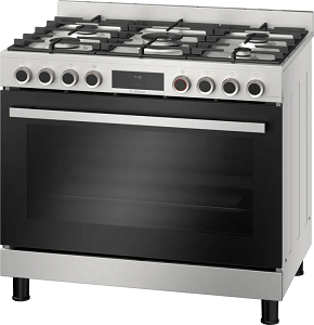 BOSCH Gas Cooker 5 Hobs 90cm, Stainless HIZ5G7W51S