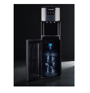 Al Tarek Water Dispenser – Bottom-Load Bottle, Black Stainless Steel HMT-666B