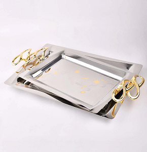 Oxford tray set 2 pcs stainless steel

