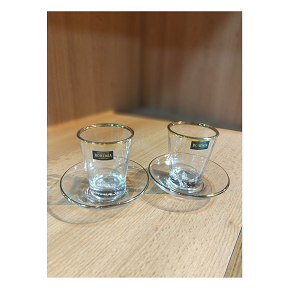 2M Espresso Set 6 Pieces With Plates, Gold 6586