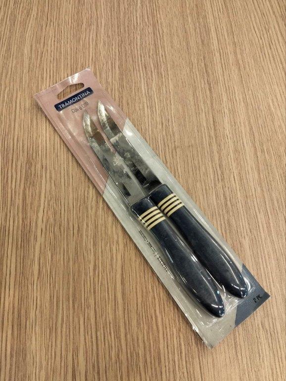 Tramontina Vegetable Knife set 2 pieces 5-Inch Stainless Steel Blue Handle