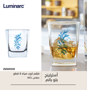 Set of 6 Sterling Blue Plum Water Glasses 30 CL – Luminarc

