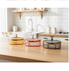 Acrylic Snack Container with Gazelle Handle - ch -a1-646