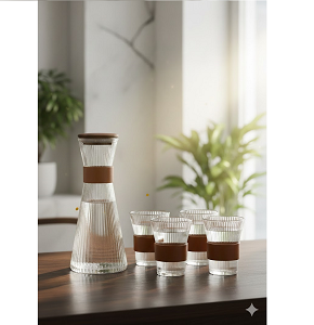 Sherbet Set, Glass, 5Pieces Pitcher + 4 Cups - ch -a1-531