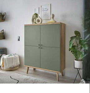 Shoe Rack RETRO AGENCY 110 cm green×wooden RA-S69
