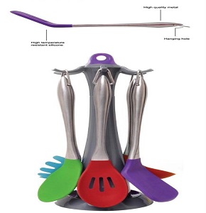 Silicone Distribution Set with Stainless Steel Handle 3127 One - 02113014019068
