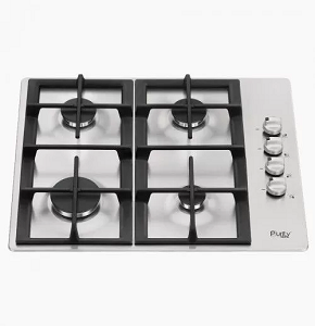 PRT601F - Purity Built-in Gas Hob, 4 Burners, 60cm, Cast Iron Holders - Silver
