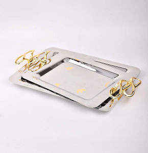 Oxford tray set 2 pcs stainless steel
