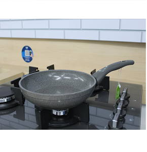 Granite frying pan Top Chef size 26 round gray

