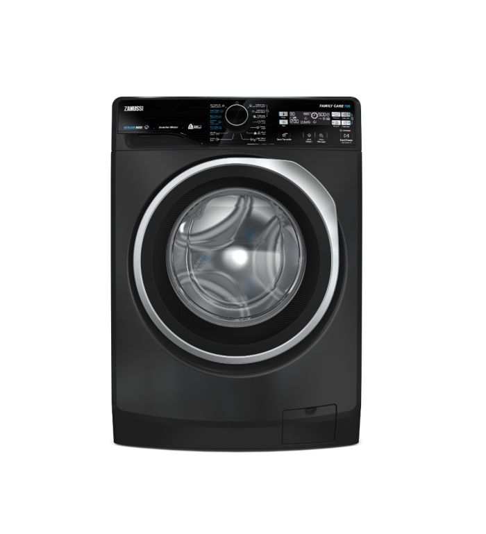 Zanussi Front Load Washing Machine SteamMax, 7Kg Dark Grey 9457 ZWF7221DS7
