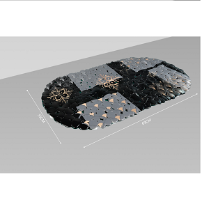 Bath Luxe Black Embossed Scattered Graphics Toilet Mat, 45cm * 75cm