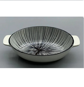 Danny Home round casserole with handles, Lines pattern 1275TYKP#2010

