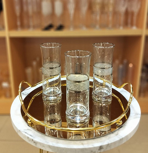 2M rose cutout 6 pieces saucer set

