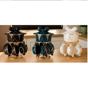 Dream Lotus soup mug set with bowl, 7 pieces + Diamond stand, 2015