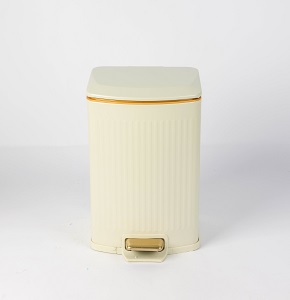 Trash bin 12 liters - beige - hydraulic open
