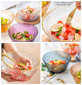 Acrylic Bowl with Gold Trim (A-42) - 710900043
