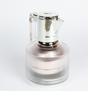 Thermos Transparent Body Transparent Handle Silver Top & Base
