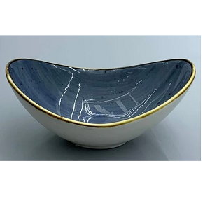 Porcelain bowl Danny Home wave-shaped with artistic intertwined colors and gilded frame CZT05-85


