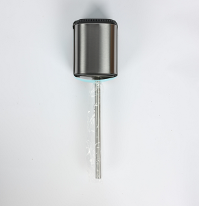 Flip-top toilet brush, 2 pieces, stainless steel color
