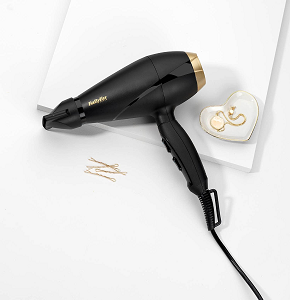 Babyliss Power Pro 2000 Hair Dryer, 2000 Watt, Black Gold - 6704E