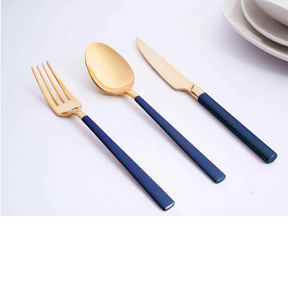 Cutlery Set 89 Pieces Nehir Daylan Dark Blue Gold
