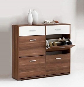 Modern Shoe Rack RETRO AGENCY 100 cm brown×white RA-S30
