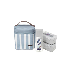 3-Piece Lunch Box with Bag White/Blue - Code: 8803733273800
