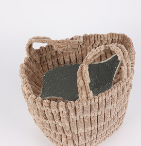 Foldable Velvet Laundry Basket Practical Lightweight and Space-Saving for Clothes Organization D4071