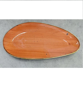 Individual porcelain plate Danny Home with artistic honey colors and gilded frame Dimensions 36 × 17.5 × 2 cm CZT03-116
