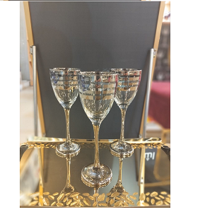 طقم كاسات الصقر 6ق بتصميم أسطوانات زجاجية أو كريستالية شفافة  784#5
