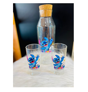 Water Bottle Stitch With Cork Lid + 2 Cup MG1605-13