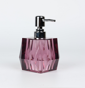 Soap Dispenser Luxury Cut 200ml Purple With Silver Pump 6825P
