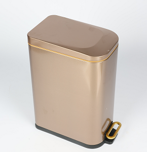 Trash Can 15 Liter with Hydraulic Lid Champagne A05-T8-15L-CG