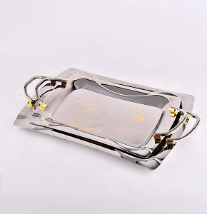 Oxford tray set 2 pcs stainless steel
