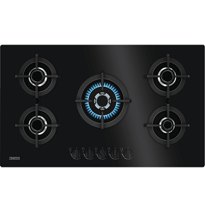 Zanussi Built-in Gas Hob 90x60 cm 5 Burners Glass Black 936 ZGO98520BA-1

