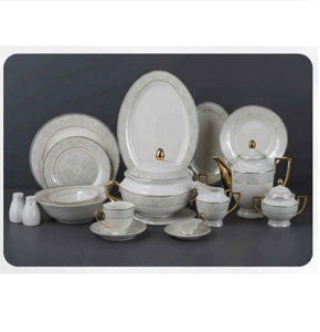 Oxford dining set 60 pcs round features aristocratic patterns
