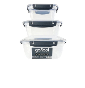 Gondol Square Leakproof 3 Pcs
Storage Box Set
(500ml + 900ml + 1500ml)