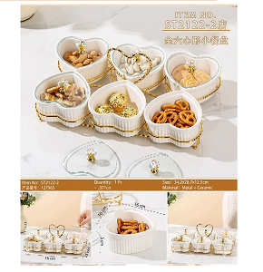  Bowl Set 6-Piece with Heart-Shaped Holder and Lid
