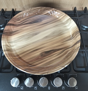 Melamine Tray Round Wood Finish No. 4
