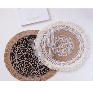 Round Linen Coaster Shapes - (L-90-ABDO-76) 710900020
