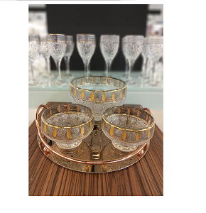 2M star 500 cut bowl set large bowl + 6 small bowls

