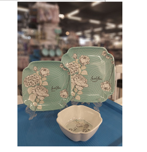 40-Piece Melamine Dinner Set – “Golden Flower” Design – Elegant Natural Patterns with a Refined Artistic Touch 
