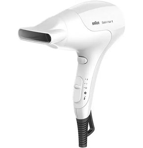Braun 1800W Hair Dryer with two settings for airflow and temperature control.