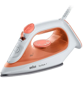 Braun TexStyle 1 Steam Iron, 220ml, 1900 Watt, Orange and White, RAYA Warranty - SI1009OR