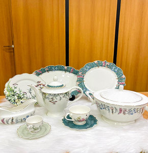 Dining Set 113 Pieces with Various Designs and Colors Model Green Nature’s Delight, Code 20C035


