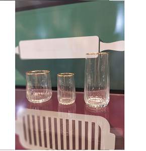 2M nova gilded 18 pieces tea set 6 saucers + 6 tea cups + 6 cups

