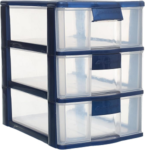 Rocky 3 Large Drawer Top Organizer_Stone Blue_Mid Star

